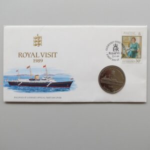 1989 Guernsey Royal Visit £2 BU Coin Cover by Royal Mint