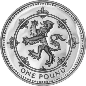 1994 UK Coin £1 Silver Proof Scottish Lion Coin in Capsule