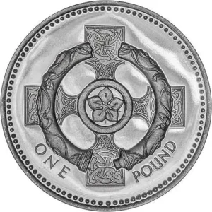 1996 UK Coin £1 Silver Proof Celtic Cross Coin in Capsule