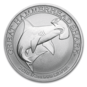 2015 Great Hammerhead Shark Perth Mint 1/2 oz Silver Bullion Coin