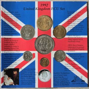 1992 UK ECU 7 Exonumia Set