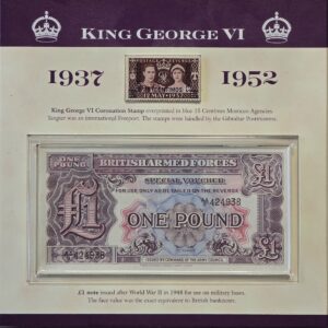King George VI Circulated Coins and British Armed Forces UNC Note Set