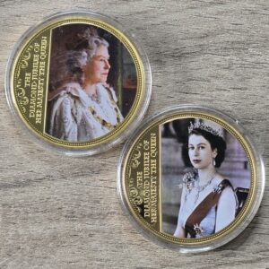 2012 Queen Elizabeth II Diamond Jubilee Photographic Commemorative Gold Plated 2-Medal Set
