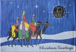 1990 Isle of Man Christmas 'Lady of Man Ferry' 50p Proof 'BB' Coin Card