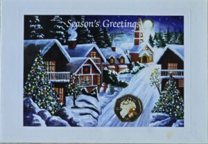 2003 Isle of Man Christmas 'James and Snowman' 50p Coloured BU 'BB' Coin Card