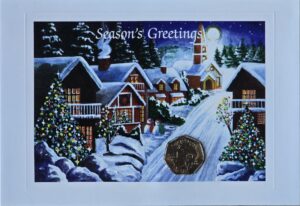 2003 Isle of Man Christmas 'James and Snowman' 50p BU 'BB' Coin Card