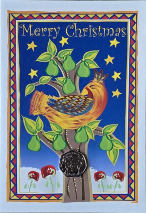 2005 Isle of Man Christmas 'Partridge Pear Tree' 50p BU 'AA' Coin Card