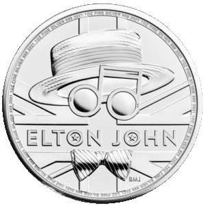 2021 UK Elton John 1 oz Silver Bullion BU Coin in Capsule