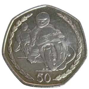 1996 Isle of Man Phillip McCain Rare TT Large 50p Coin in Capsule