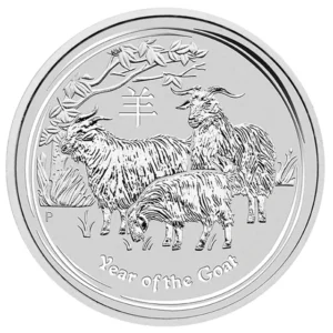 2015 Series II - Year of the Goat Perth Mint Lunar 1/2 oz Silver Bullion Coin