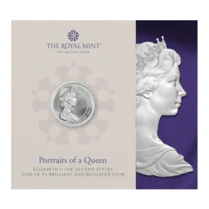 2026 Portraits of Queen Elizabeth II - 02 Arnold Machin Effigy £5 BU