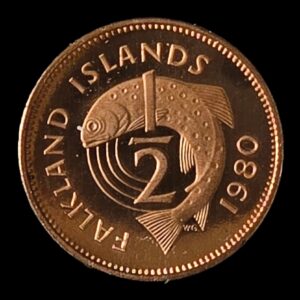1980 Falkland Islands Salmon Fish Proof 50p