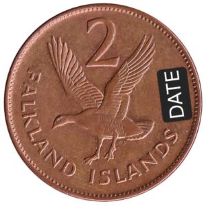 Various Falkland Islands 2p Coins for Date Run