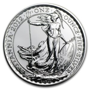 2012 Britannia Silver 1 Oz Bullion Coin in Capsule
