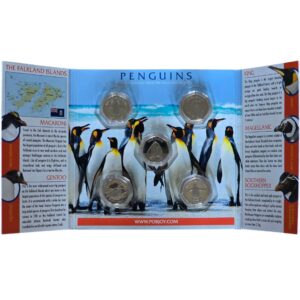 2017 Falkland Penguins 50p Series II: Complete Set with Album - Cupro Nickle BU