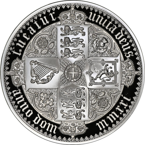 2021 UK The Gothic Crown – Quartered Arms 5 Oz Silver Proof PF70