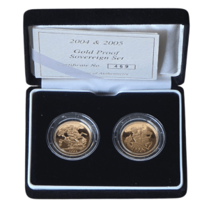 2004 2005 Full Sovereigns Proof Set in Original Royal Mint Box with COA