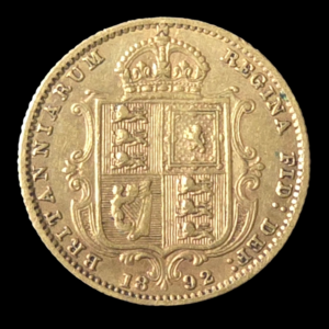 1892 Queen Victoria Shield Back Half Sovereign - London