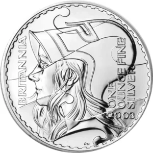 2003 Britannia Silver 1 Oz Bullion Coin in Capsule