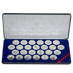 1985 British Virgin Islands Treasures of the Caribbean 25 Proof Silver Coins Case Set ASW 441.456g
