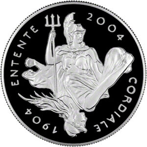 VAT FREE - Bullion Grade: 2004 Entente Cordiale Silver Proof £5 Coin in Capsule