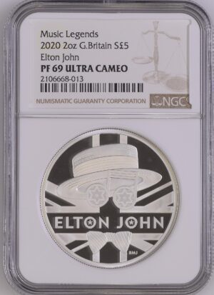 2020 Music Legends - Elton John 2 Oz Silver Proof PF69 NGC Graded