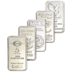 Random 5 oz Silver Bullion Bars