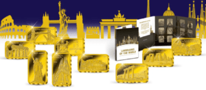 Fiji Landmarks of the Word 12x Gold Proof 999.9 Bar Set in Folder with COAs