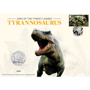 2024 T-Rex Dino Tyrannosaurus UK £50p BU Coin Cover PNC RM