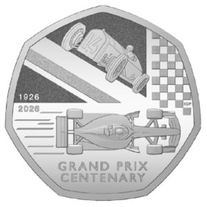 2026 100 Years of the Grand Prix in Britain BU 50p Coin in Capsule