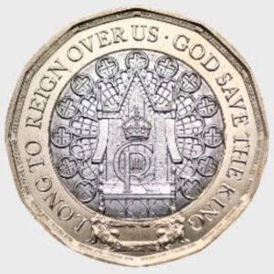 2024 Gibraltar King Charles III Coronation Chair Circulation £1