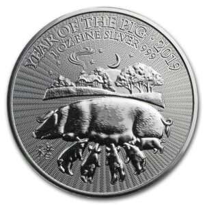 2019 UK Lunar Year of Pig 1 Oz Silver Bullion Coin