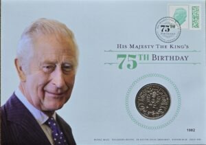 2023 King Charles III 75th Birthday £5 BU Coin Cover PNC RM