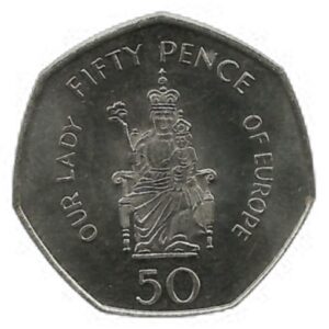 2008 Gibraltar Lady of Europe 50p Circulated Coin