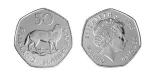 2004 Falkland Islands Warrah Circulated 50p