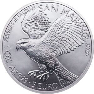 2026 San Marino Peregrine Falcon 1 oz Silver Bullion Coin <br><b>Limited 15,000</b>