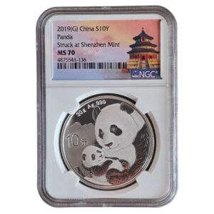 2019 (G) China - Panda 10 Yuan 30g Silver Shenzen Mint MS70 NGC Graded
