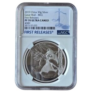 2019 China Great Wall BICE Panda Medal 30g Silver Proof PF70 NGC Graded