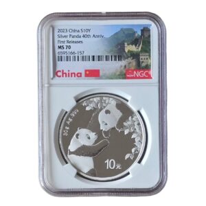 2023 China - Panda 10 Yuan 30g Silver 40th Anniversary MS70 NGC Graded