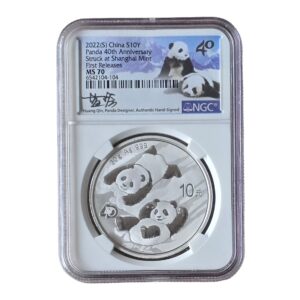 2022 (S) China - Panda 10 Yuan 30g Silver Shanghai Mint MS70 NGC Graded