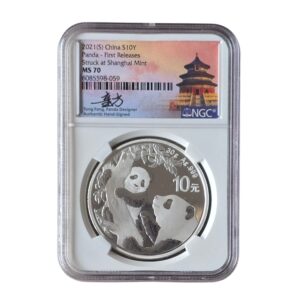 2021 (S) China - Panda 10 Yuan 30g Silver Shanghai Mint MS70 NGC Graded