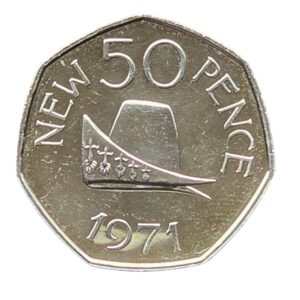1971 Guernsey Ducal Cap Large BU 50p