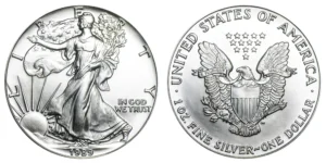 VAT Free: 1989 American Eagle Silver 1 Oz Bullion Coin in Capsule