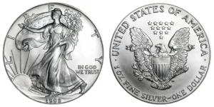 VAT Free: 1992 American Eagle Silver 1 Oz Bullion Coin in Capsule