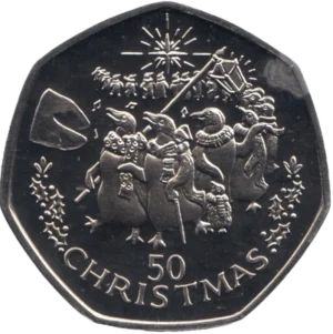 1995 Gibraltar Singing Penguins Christmas Circulation 50p