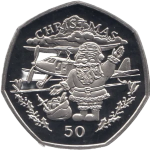 1996 Gibraltar Santa's Plane Christmas Circulation 50p