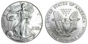 VAT Free: 1997 American Eagle Silver 1 Oz Bullion Coin in Capsule
