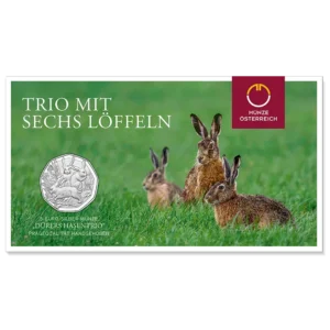 2026 Austria Durers Three Easter Bunnies 5 Euros Silver Special Uncirculated Pack