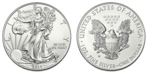 VAT FREE: 2014 American Eagle Silver 1 Oz Bullion Coin in Capsule