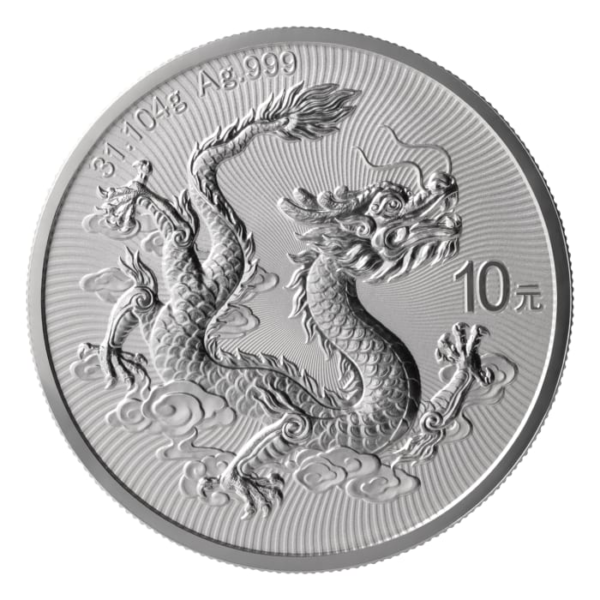 2026年銘　ドラゴン銀貨　東京シティ・エディション China 10yuan 2026 China – Dragon 10 Yuan 1 Oz Silver Bullion Coin in Capsule